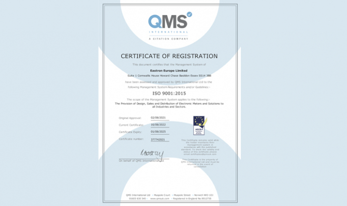 We are pleased to now be ISO9001 Certified