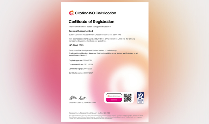 We are pleased to now be ISO9001 Certified
