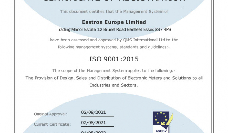 We are pleased to now be ISO9001 Certified